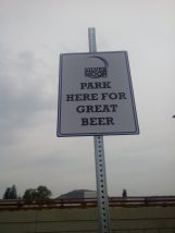 Epic parking sign at Silver Moon Brewing in Bend, Oregon